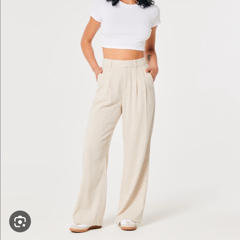 NWT Hollister Ultra High-Rise Wide-Leg Linen Pants